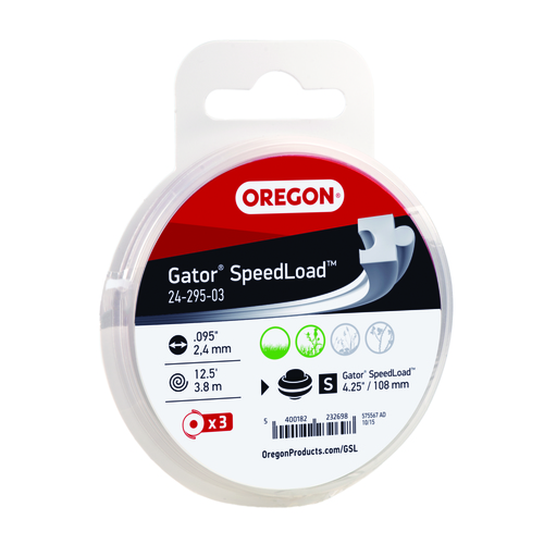 Fio de nylon do aparador Gator® SpeedLoad™, 0,095", Embalagem com 3 SM