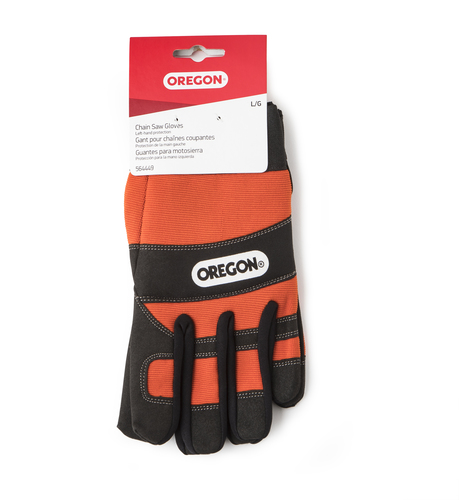 Oregon® Protective Orange and Black Chainsaw Gloves 564449