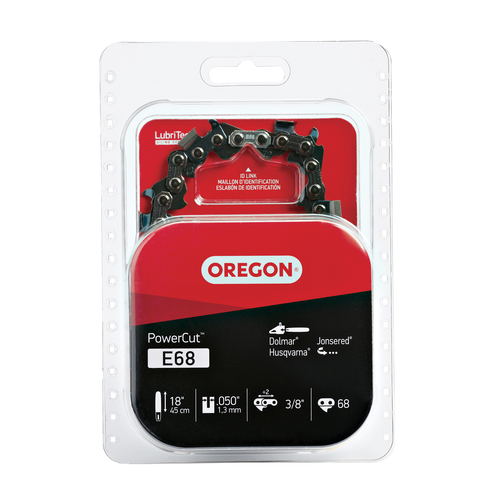 Oregon E68 PowerCut Saw Chain for 18in. Bar - 68 Drive Links - fits Husqvarna, Jonsered, Poulan, Efco, Makita and others