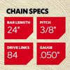 Oregon B84 PowerCut Saw Chain for 24in. Bar - 84 Drive Links - fits Echo, Husqvarna, Stihl and Efco models