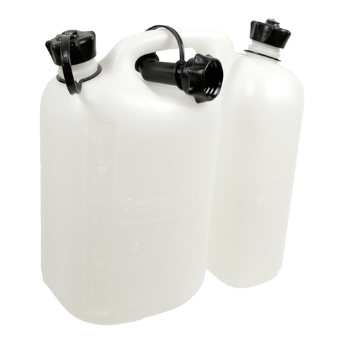 SWS Forst GmbH Combination Canister - 5L + 3L - Double Canister - Fuel and  Chain Oil Canister - Transparent Jerry Can - with 2 Filling Systems :  : Automotive