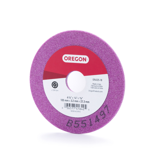 Oregon® Vitrified Grinding Wheel for sharpening Chainsaw Chain, for 1/4 in., 3/8LP in. and 0.325 in. Pitch Chain OR4125-18A