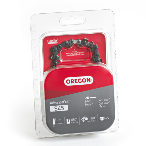 Oregon 12" 91PX045G 4-Pack DL 45 Pitch 0.375 Gauge .050 Chainsaw Chain